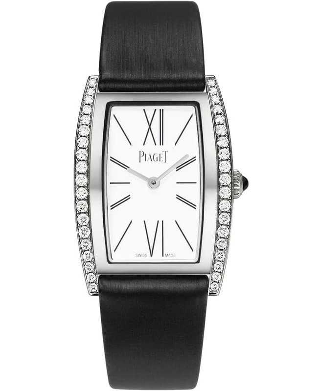 Piaget Limelight Silver Dial Diamond White Gold Satin Strap Women’s Watch