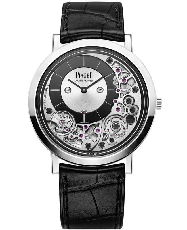 Piaget Altiplano Ultimate Automatic Silver Dial White Gold Leather Strap Men's Watch G0A43121