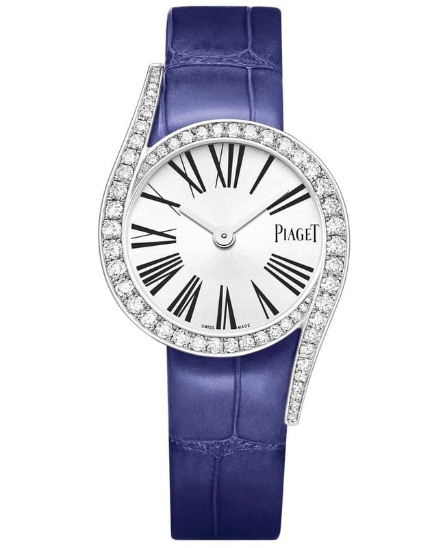 Piaget Limelight Gala Silver Dial Diamond Leather Strap Women’s Watch