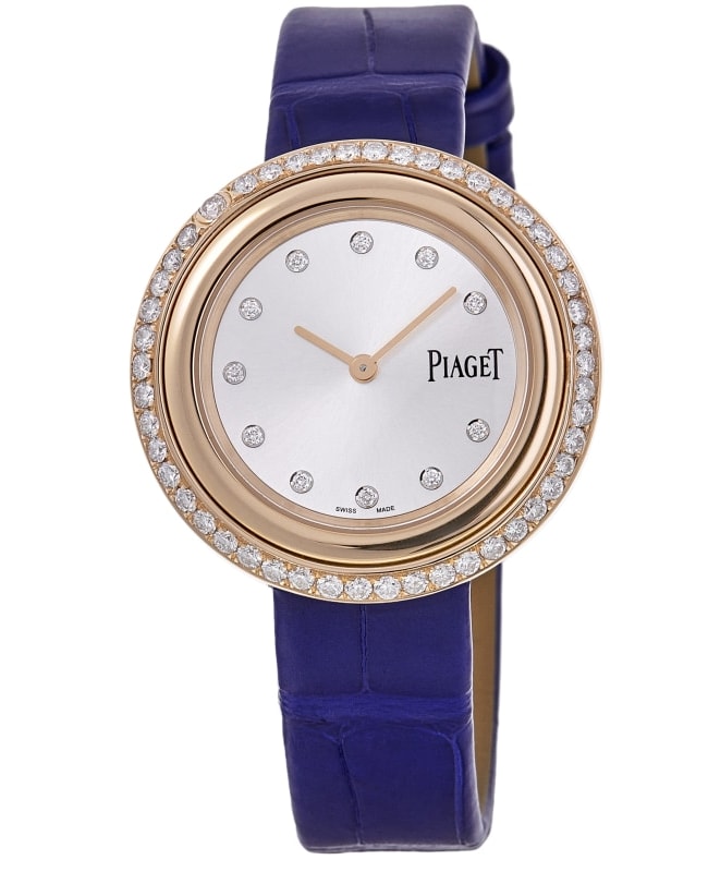 Piaget Possession 34mm 18kt Rose Gold Custom Diamond Bezel Leather Strap Women's Watch G0A44091-CD