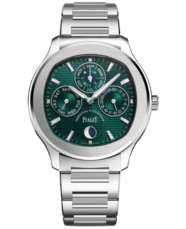 Piaget Polo Chronograph Perpetual Calendar Automatic Green Dial Steel Men's Watch G0A48005