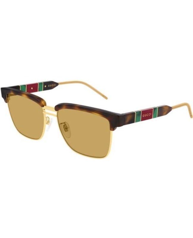 Gucci Havana Acetate Rectangular Men's Sunglasses GG0603S006