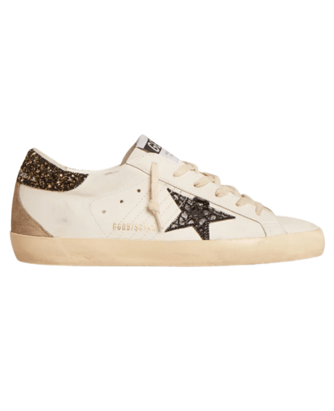 ★【Golden 】★SUPERSTAR BLACK STAR TAB SNEAKERS★ Men's Super-Star in black nubuck with perforated star and