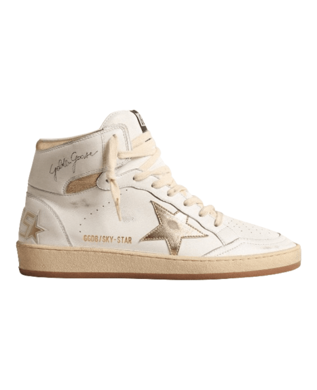 Golden Goose Sky-Star Gold Metallic Star and Heel Tab Golden Goose Sky-Star Gold Metallic Star and Heel Tab