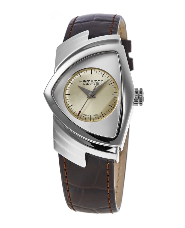 Hamilton Ventura Automatic Silver Dial Brown Leather Strap Women’s Watch