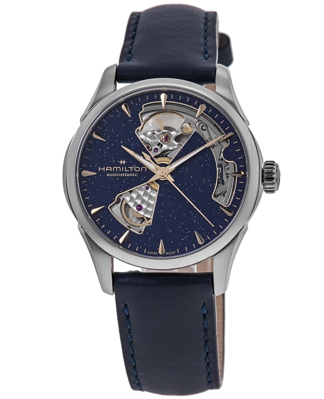 Hamilton Jazzmaster Open Heart Blue Dial Leather Strap Women's Watch H32215642