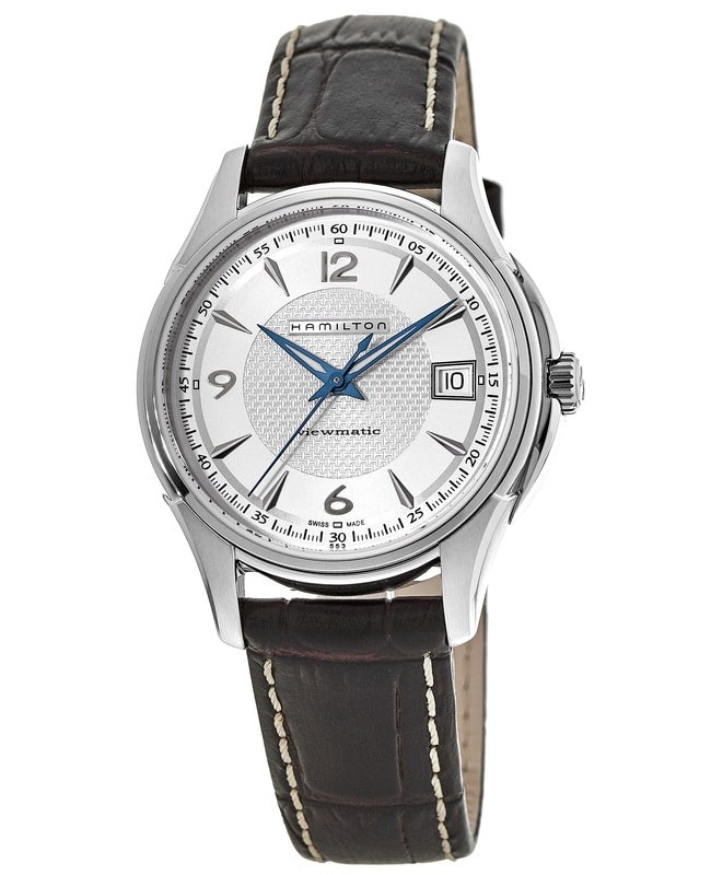 Hamilton Jazzmaster Viewmatic Auto Silver Dial Leather Strap Men's Watch H32455557 H32455557