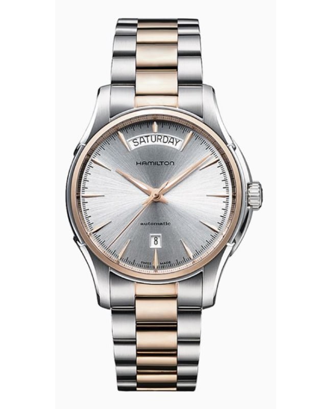 Hamilton Jazzmaster Day Date Auto Silver Dial Rose Gold PVD Steel Men's Watch H32595151