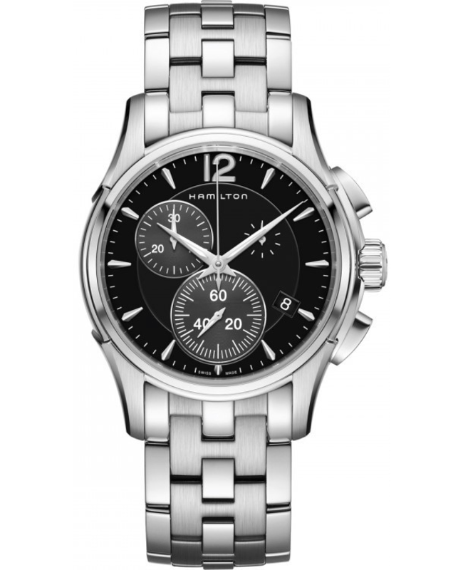 Hamilton Jazzmaster Chrono Quartz Black Dial Stainless Steel Men's Watch H32612131