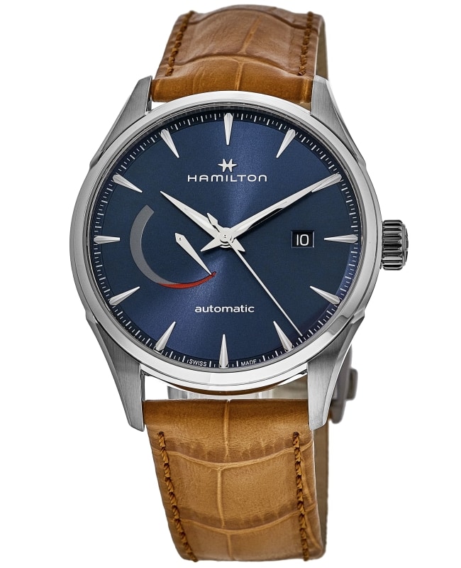 Hamilton Jazzmaster Power Reserve Auto Blue Dial Brown Leather Strap Men's  Watch H32635541