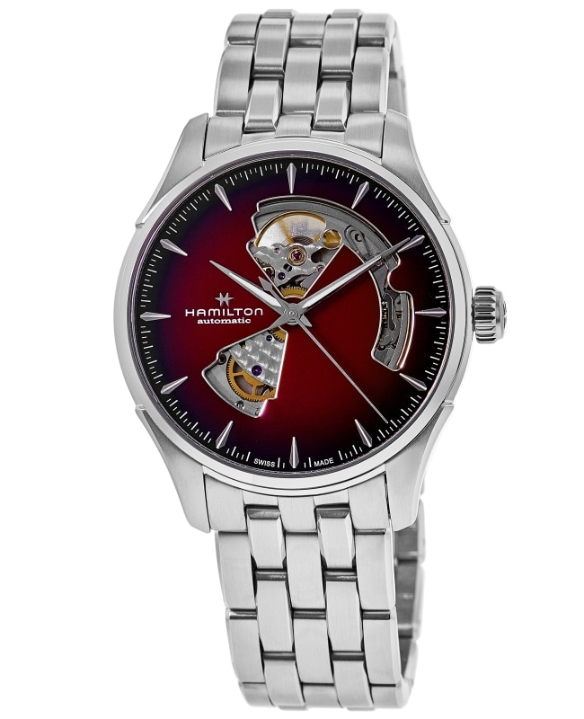 Hamilton Jazzmaster Open Heart Automatic Burgundy Dial Steel Men's Watch H32675170