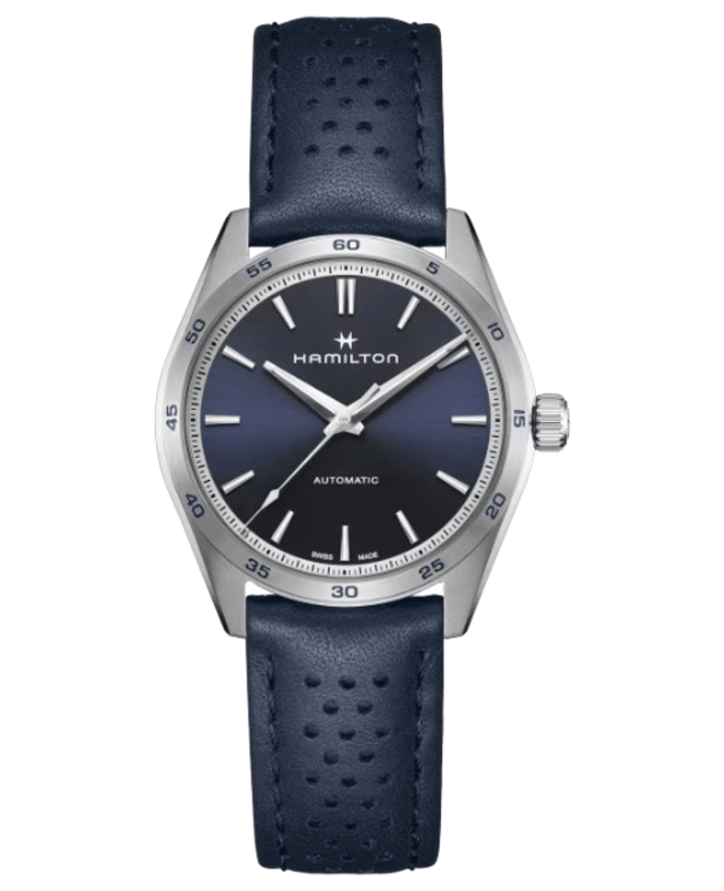Hamilton Jazzmaster Performer Auto Blue Dial Leather Strap Men's Watch H36215640