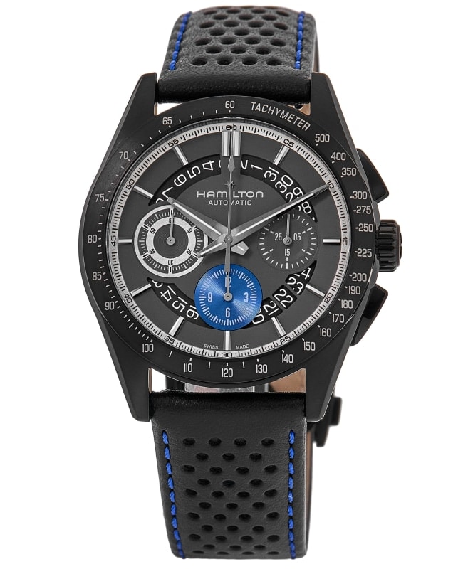 Hamilton Jazzmaster Performer Auto Chronograph Grey Dial Leather Strap Men's Watch H36646780