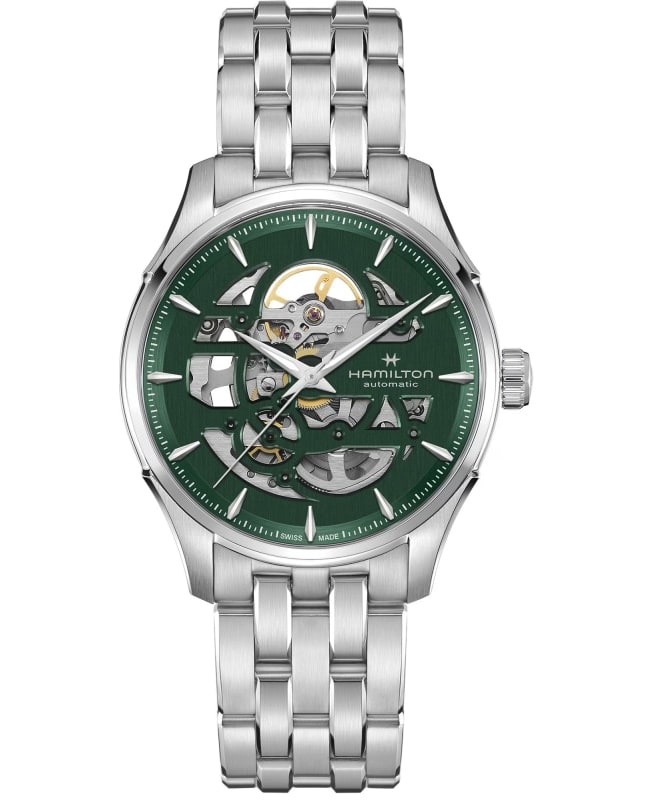 Hamilton Jazzmaster Skeleton Auto Green Dial Stainless Steel Men's Watch H42535160