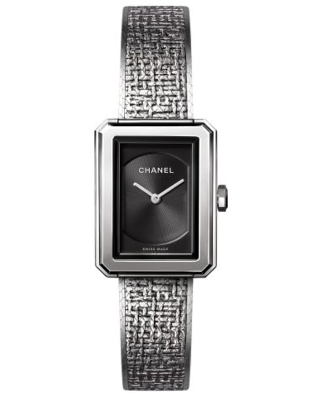 Chanel Boy-Friend Black Dial Stainless Steel Women's Watch H4876