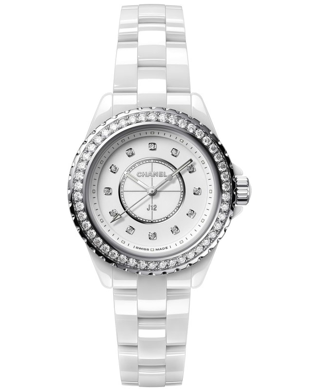 Chanel J12 White Dial Diamond White Ceramic Strap Women’s Watch