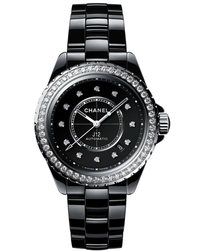 Chanel J 12 Black Large Size with Diamonds Watches