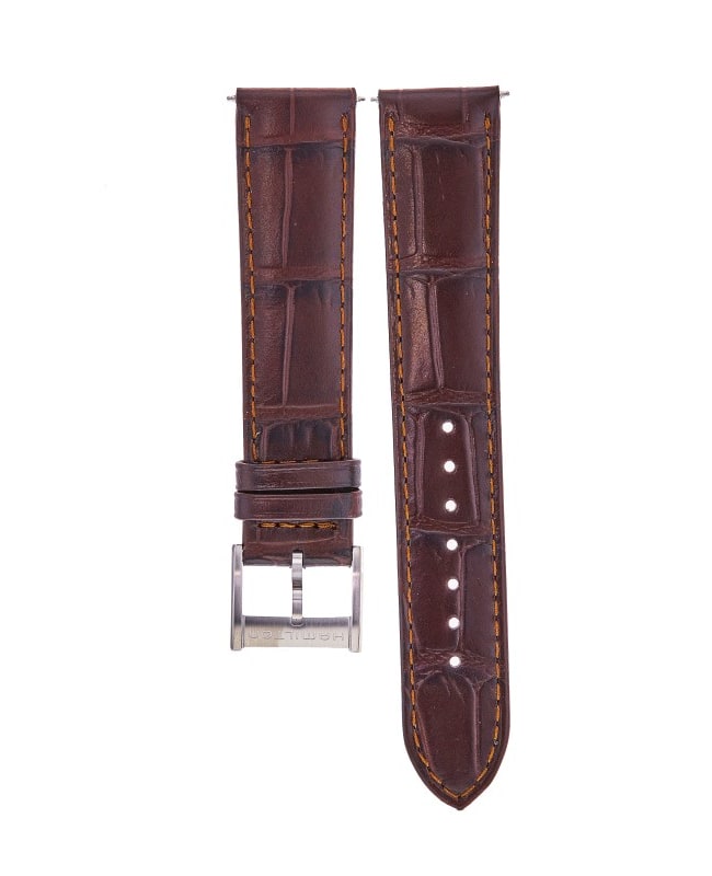 Hamilton Brown Crocodile Leather 20mm Strap with Buckle H690325111 H690325111