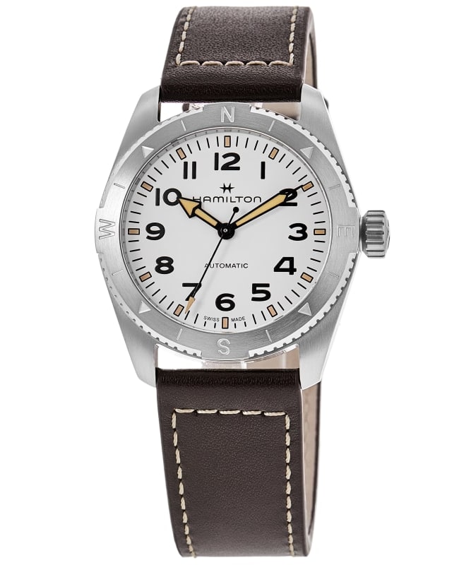Hamilton Khaki Field Expedition Auto White Dial Leather Strap Women's Watch H70225510