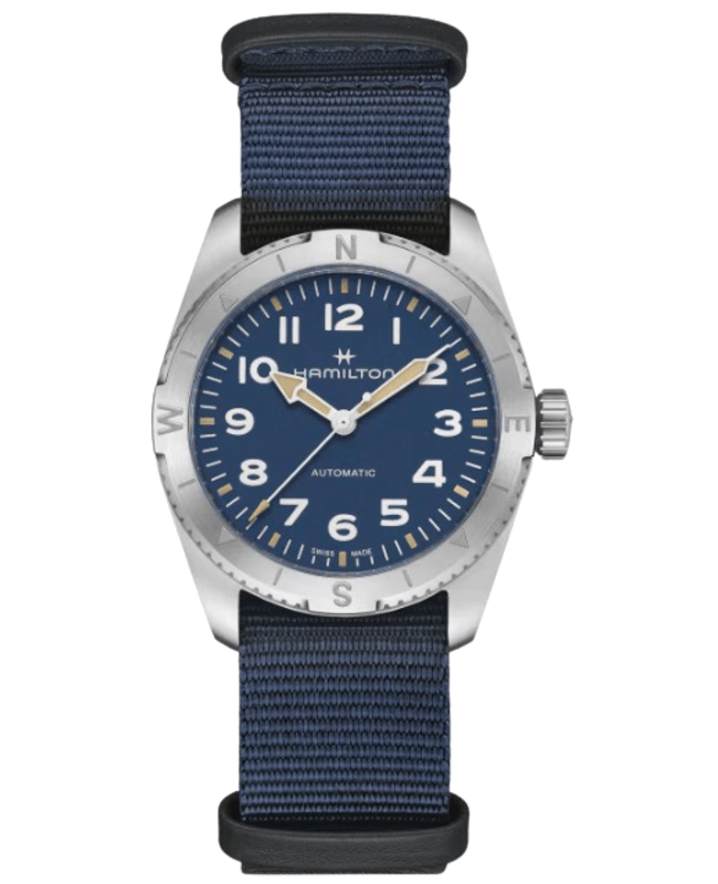 Hamilton Khaki Field Expedition Auto 37 mm Blue Dial Fabric Strap Women's Watch H70225940