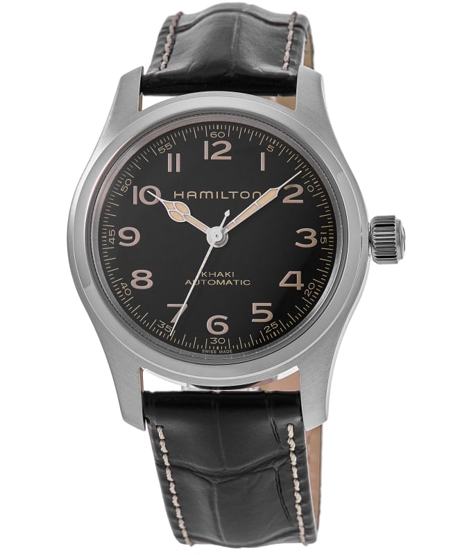 Hamilton Khaki Field Murph Automatic Black Dial Leather Strap Men's Watch H70605731