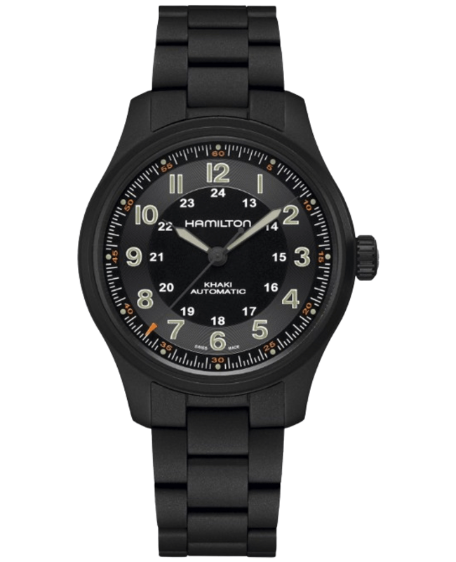 Hamilton Khaki Field Auto 42MM Black Dial Titanium Men's Watch H70665130