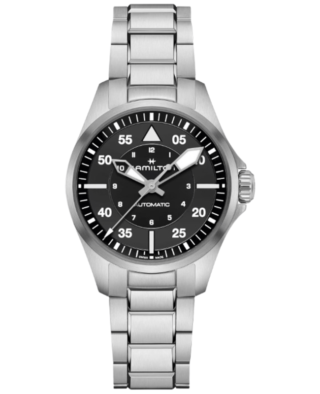 Hamilton Khaki Aviation Auto Black Dial Stainless Steel Men's Watch H76215130