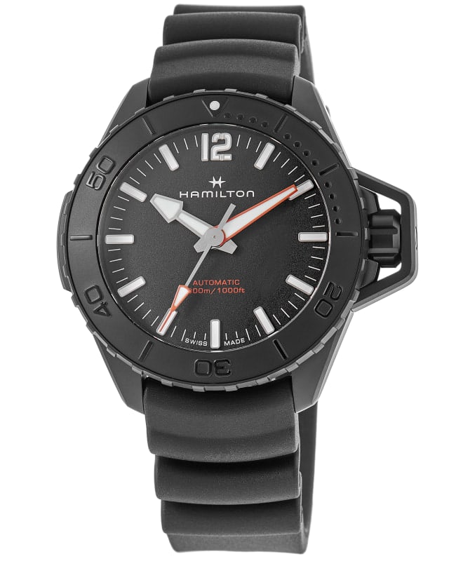Hamilton Khaki Navy Frogman Automatic Black Dial Rubber Strap Mens Watch H77855330 H77855330 1313$