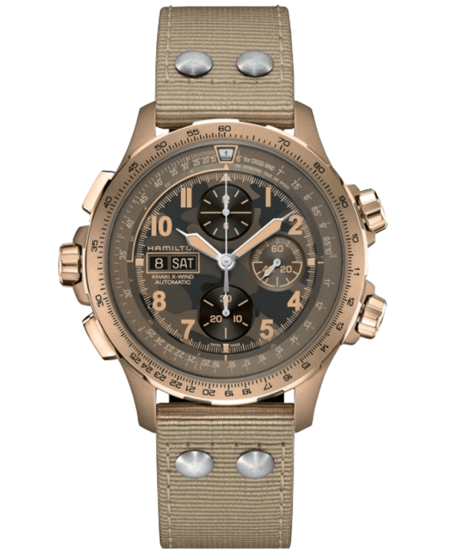 Hamilton Khaki Aviation X-Wind Auto Chrono Brown Dial Fabric Hamilton Khaki Aviation X-Wind Auto Chrono Brown Dial Fabric