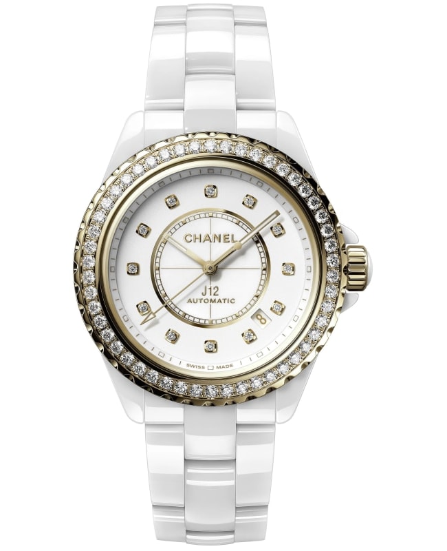 Chanel J12 Automatic Diamond White Dial Ceramic Women's Watch H9836