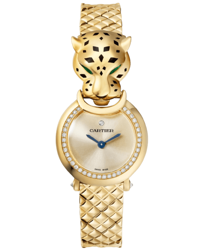 Cartier Panthere Allongee Small Gold Dial Diamond Yellow Gold Women's Watch HPI01380