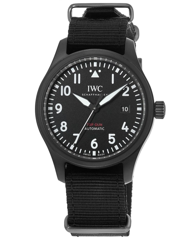 IWC Pilot's Top Gun Black Dial Black Strap Men's Watch IW326901