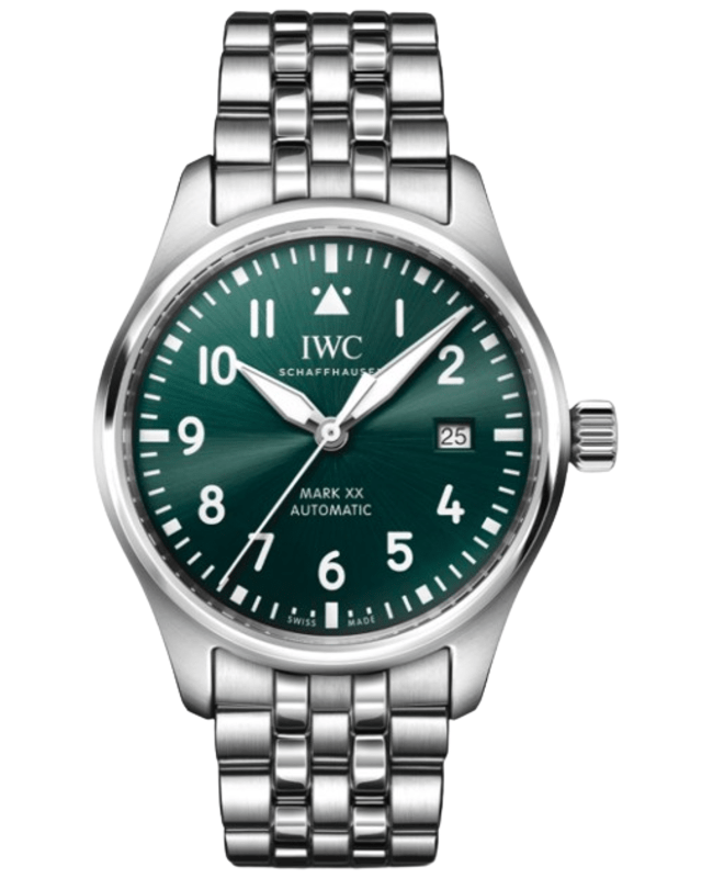IWC Pilot's Mark XX Automatic Green Dial Steel Men's Watch IW328206