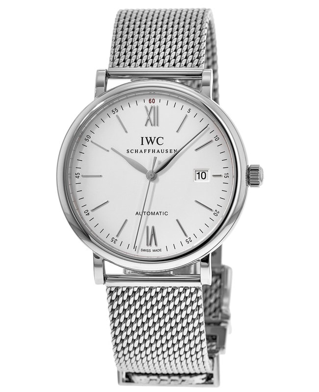 IWC Portofino Automatic Silver Dial Steel Mesh Band Men's Watch IW356505