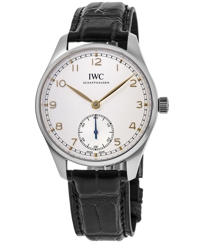 IWC Portugieser Silver Dial Leather Strap Men's Watch IW358303