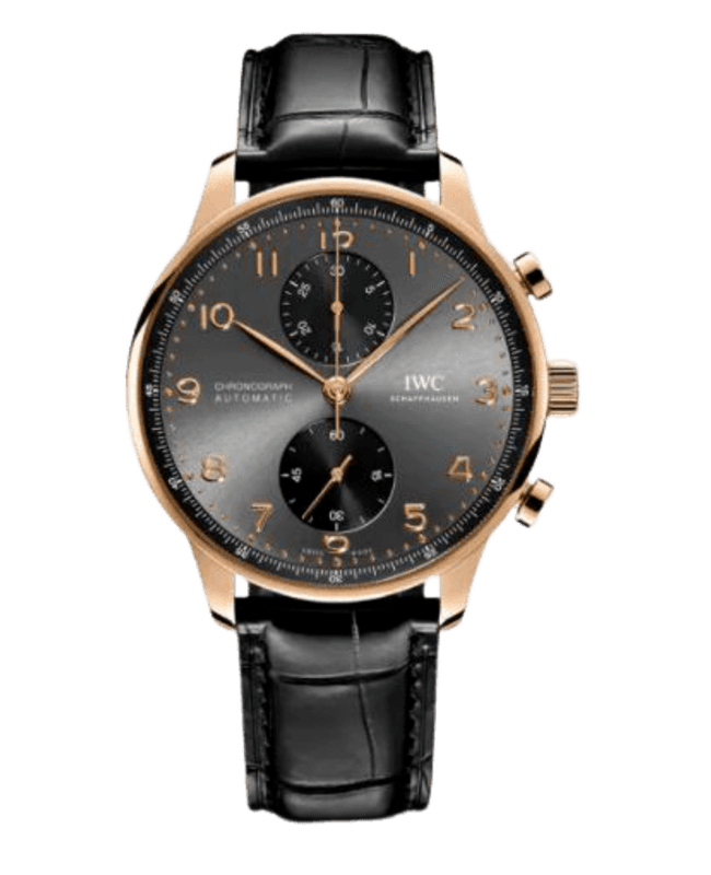 IWC Portugieser Automatic Chronograph 18kt Rose Gold Grey Dial Mens Watch IW371610 IW371610 18615$