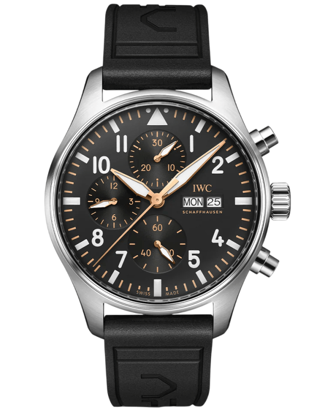 IWC Pilot's Chronograph APXGP F1 Special Edition Automatic Black Dial Rubber Strap Men's Watch IW378009