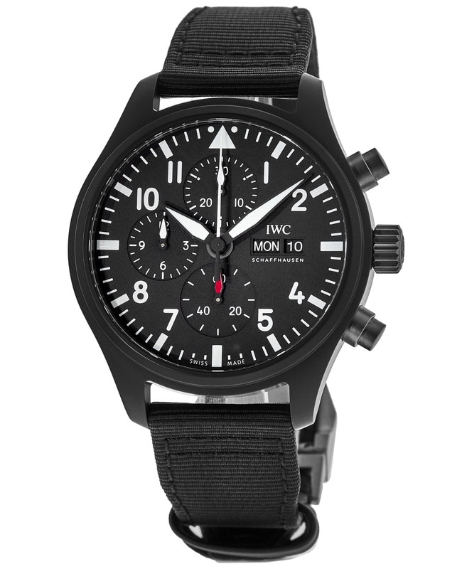 IWC Pilot's Top Gun Black Dial Black Strap Men's Watch IW389101