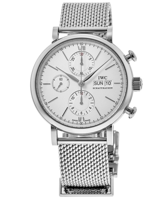 IWC Portofino Chronograph Silver Dial Mesh Bracelet  Men's Watch IW391028