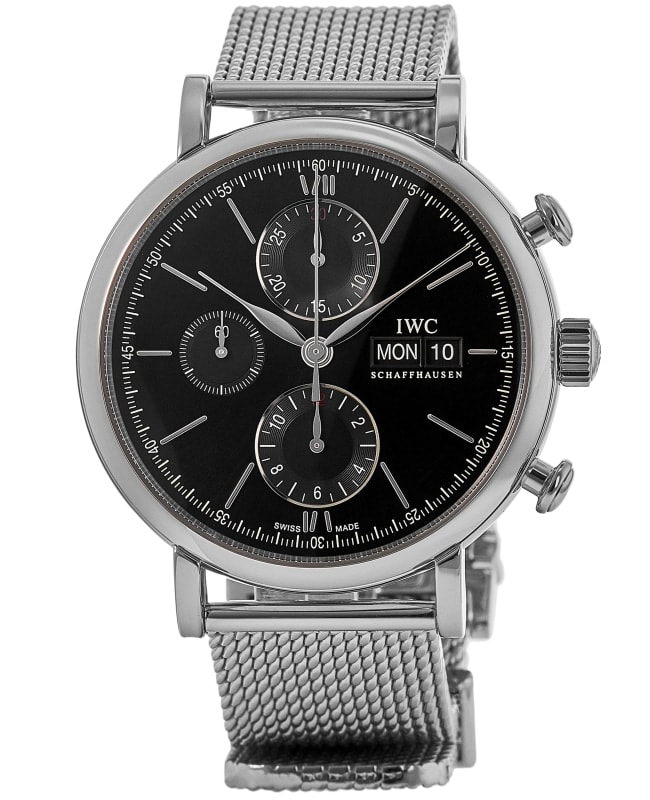 IWC Portofino Chronograph 42mm Day-Date Black Dial Men's Watch IW391030