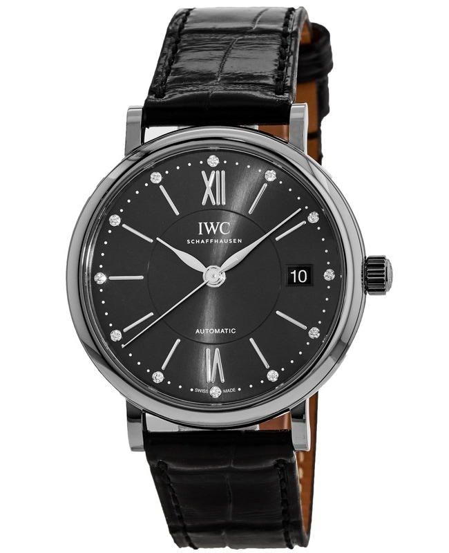 IWC Portofino Automatic Grey Diamond Dial Midsize Women's Watch IW458102