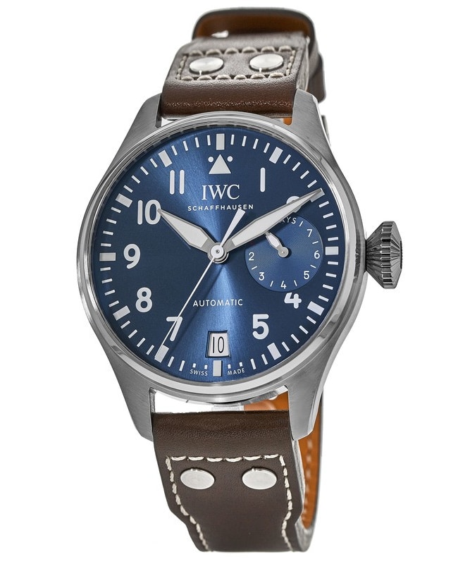 IWC Big Pilot's Le Petit Prince Blue Dial Brown Leather Men's Watch IW501002