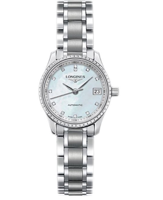 Longines Master Collection Automatic 25.5 Diamond Mother of Pearl Dial Stainless Steel Women's Watch L2.128.0.87.6