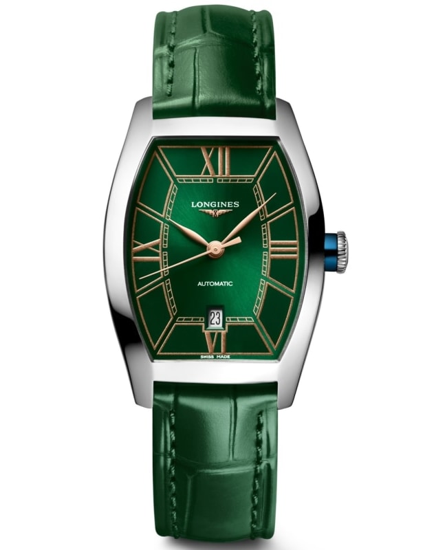 Longines Evidenza Automatic Green Dial Leather Strap Women’s Watch