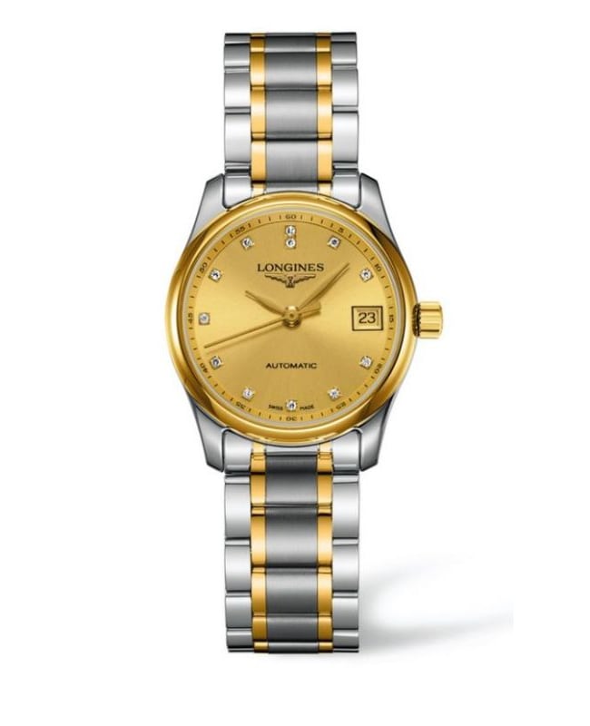 Longines Master Collection Automatic 29mm Yellow Diamond Dial 18k Yellow Gold  Steel Womens Watch L22575377 L22575377