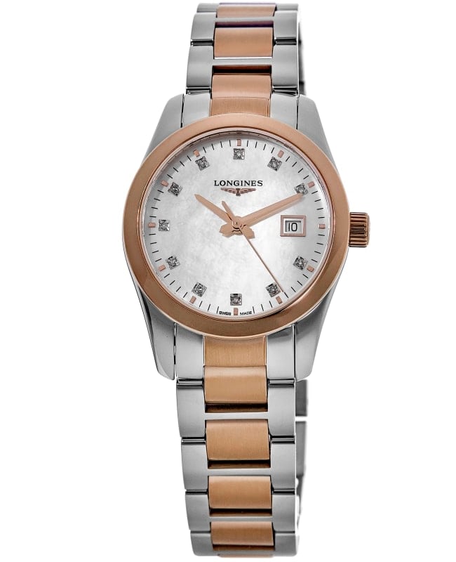 Longines Conquest Classic Mother of Pearl Diamond Dial Two-Tone Steel Women's Watch L2.286.3.87.7