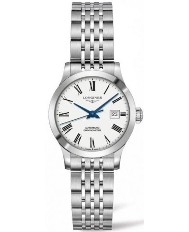 Longines Record White Dial Stainless Steel Women’s Watch