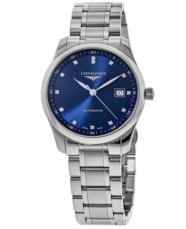 Longines Master Collection Automatic 34mm Blue Diamond Dial Stainless Steel Womens Watch L23574976 L23574976 2214$