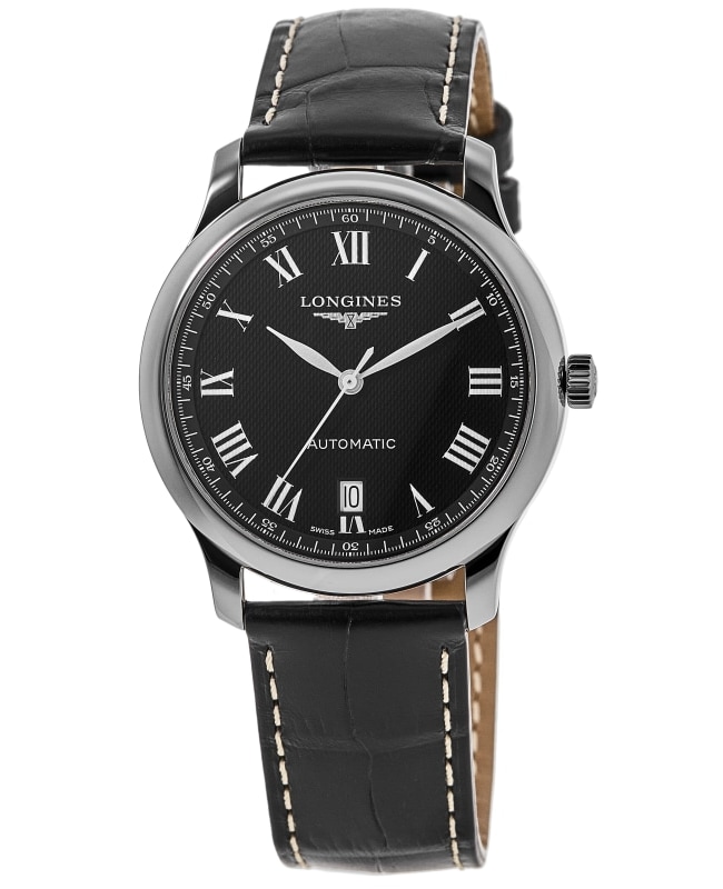 Longines Master Collection Automatic 38.5mm Black Dial Leather Strap  Men's Watch L2.628.4.51.7