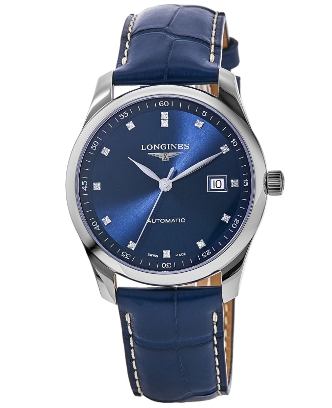 Longines Master Collection Automatic 40mm Blue Diamond Dial Leather Strap Men's Watch L2.793.4.97.0